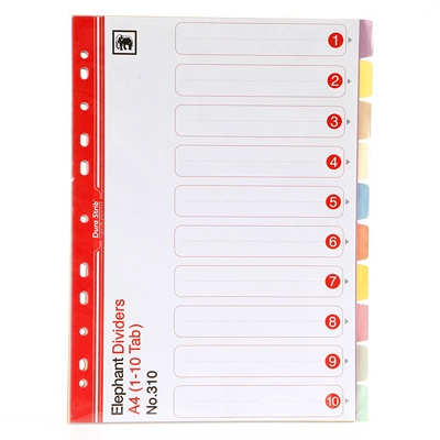 ELEPHANT อินเด็กซ์กระดาษการ์ด (1-10) 10 สี รุ่น 310