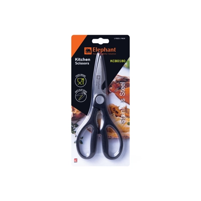 ELEPHANTกรรไกรครัว รุ่น KCB0180 สีดำ (black color)