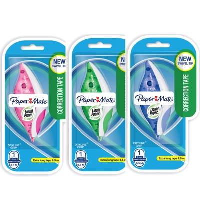 LIQUID PAPER เทปลบคำผิด รุ่น Dryline Grip คละสี ขนาด 5 มม. x 8.5 ม.