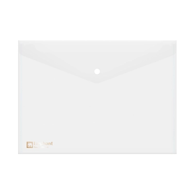 ELEPHANT ซองกระดุมพลาสติก A4 รุ่น 425 สีขาว (แพ็ค 12 ซอง)