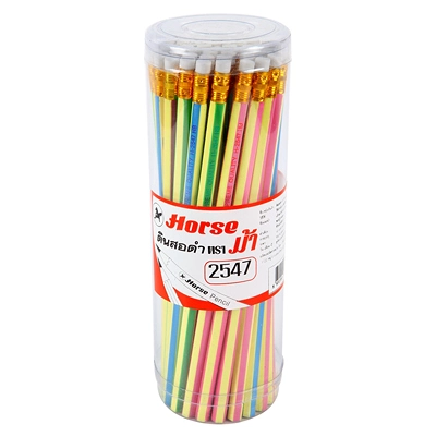 HORSE ดินสอ HB รุ่น H-2547 คละสี (แพ็ค 50 แท่ง)