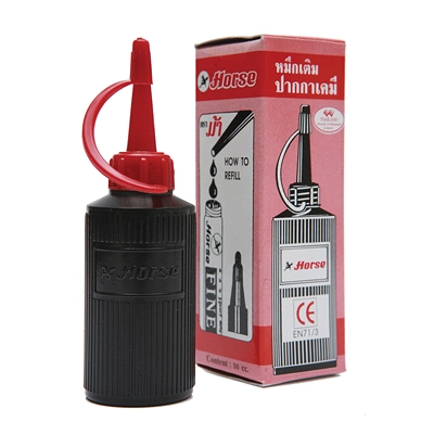 Horse หมึกเติมปากกามาร์คเกอร์ สีแดง 30 ซีซี