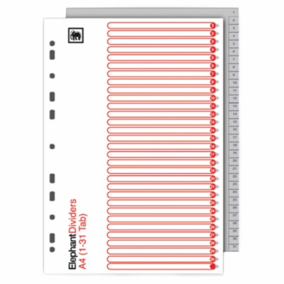 ELEPHANT อินเด็กซ์ PP (1-31) A4 เทา